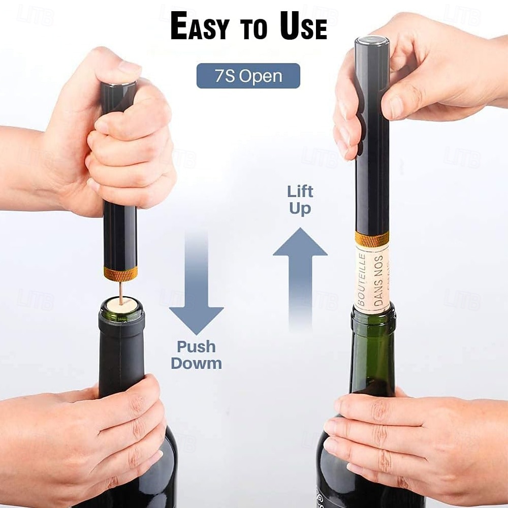 Efficient Wine Opener Set - Travel Portable Pocket Air Pressure Pump Wine Bottle Opener with Aerator, Foil Cutter, and Vacuum Stopper(4PCS)  Quick Bottle Opening for Home, Restaurant, Party,Wine Love 2026 - $24.99 –P5
