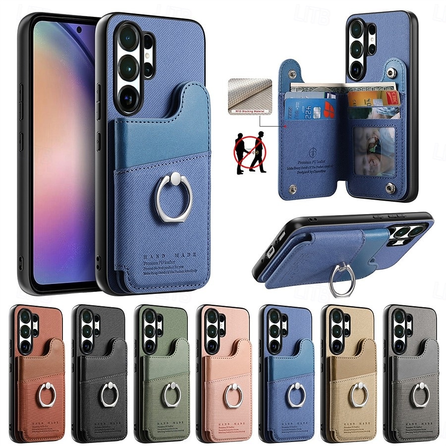 telefon fodral Till Samsung Galaxy S26 S26 Plus S26 Ultra Skal med stativ Ringhållare Ringspänne Kontor / företag TPU PU läder 2026 - $17.99 –P2