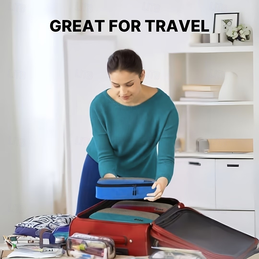 5 bolsas de almacenamiento de viaje, organizadores de embalaje coloridos en 3 tamaños (s, m, l), bolsas livianas para ropa, accesorios y organización del hogar. 2026 - $28.99 –P2
