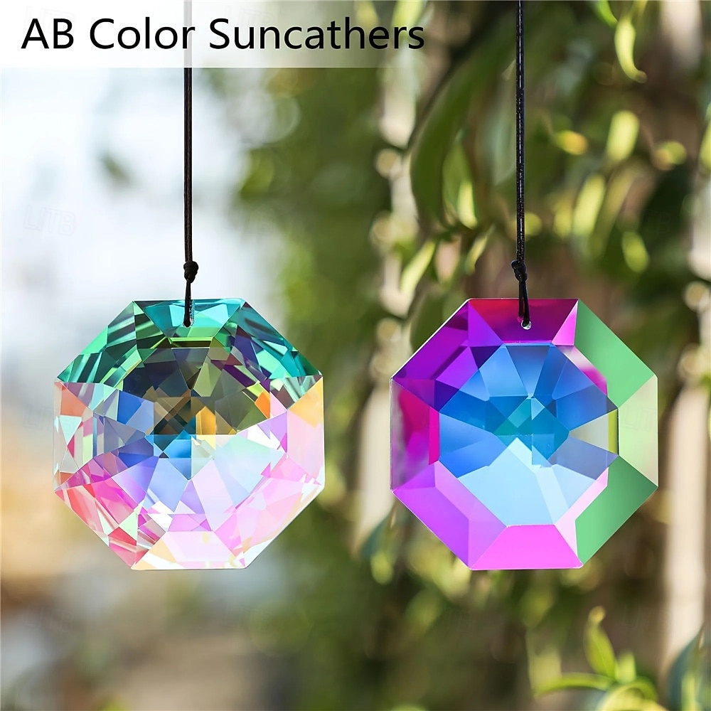 7.5 cm Rainbow Sun Catcher Crystal for Windows AB Colorful Large Crystal Octagonal Bead Sun Catcher Prism Indoor Outdoor Home 2026 - $22.99 –P6