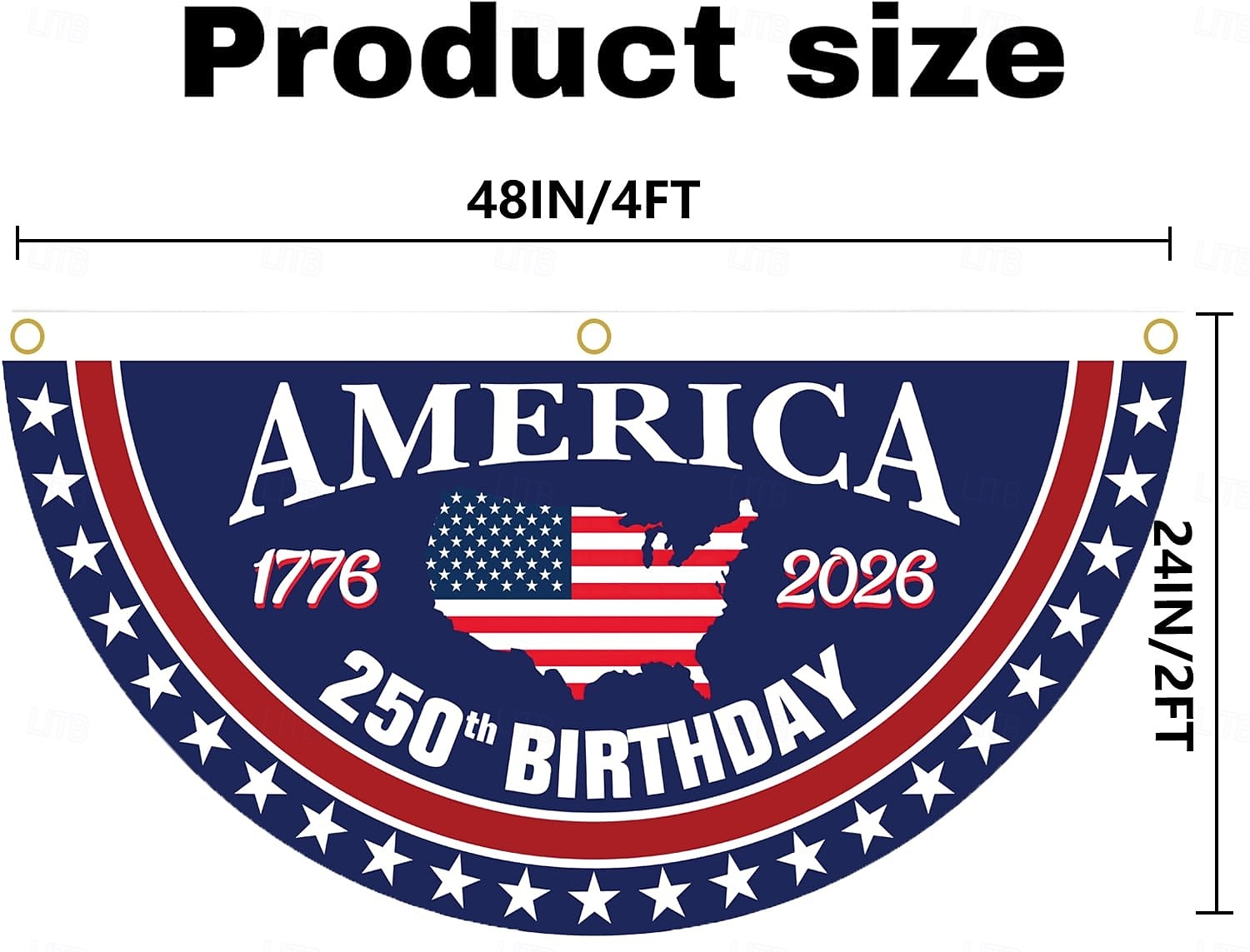 2PCS U.S. 250-årsjubileumsflagga 1,5X3 FT 1776-2026 Fläktflaggor Patriotiska stjärnor gårdsskyltar hängande dekoration för utomhus ytterdörr veranda välkomnande bakgrund med mässingsöglor 2026 - $18.99 –P2