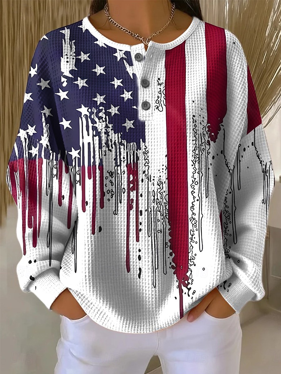 Γυναικεία Με Κουκούλα Κουμπιά Γραφική Γράμμα Μοντέρνα Καθημερινό Στάμπα Μακρυμάνικο Στρογγυλή Ψηλή Λαιμόκοψη Κανονικά μπλουζάκια Causal Δρόμος Θαλασσί Λευκό Ρουμπίνι Άνοιξη Φθινόπωρο Χειμώνας 2026 - $28.99 –P3