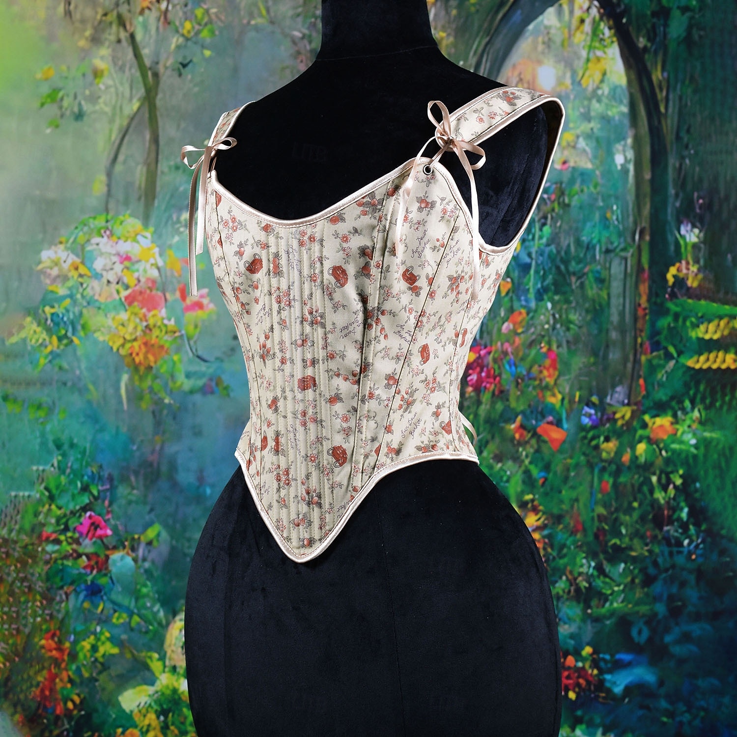 Kostymer i middelalderstil Renessanse Cottagecore Korsett Bodice Viking Bonde Blondér Blomstret Kostyme Dame Keltisk fantasi Halloween Karneval Ytelse LARP Ren Faire Voksne Korsett 2026 - $38.99 –P15
