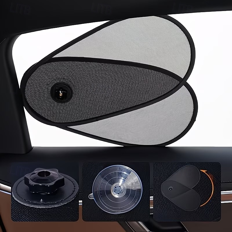 2 ks nastavitelných slunečních clonek na boční okna automobilu, výsuvné a otočné tepelně izolační sluneční clony, antireflexní úprava pro denní i noční použití, univerzálně kompatibilní se všemi 2026 - $20.99 –P8