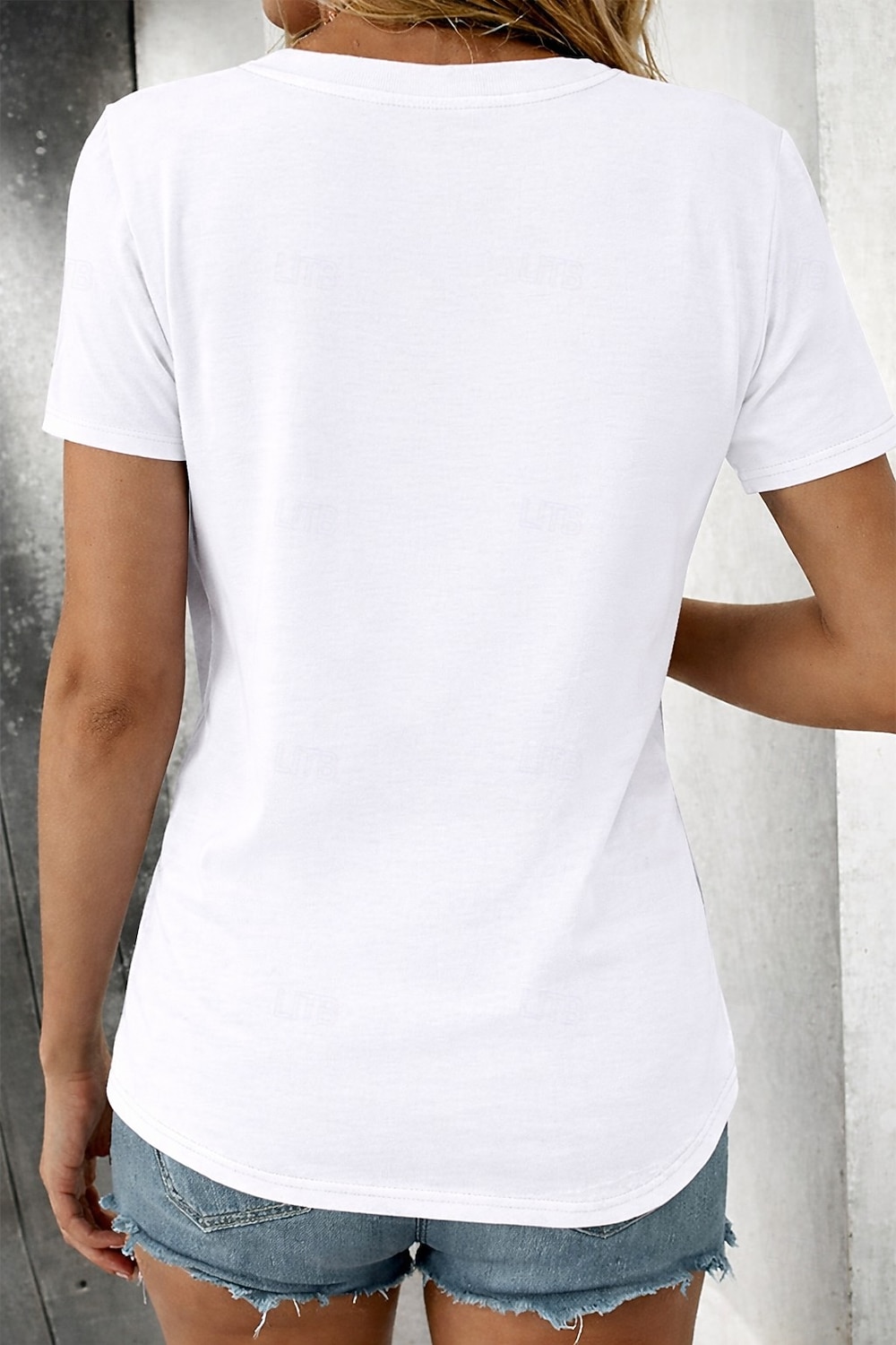 Pentru femei Mărime Plus Tricou Tricouri Culoare solidă Clasic Casual Manșon scurt Stil Nautic Topuri obișnuite Zilnic Ieșire Negru Alb Roz Îmbujorat Gri Închis Caisă Vară Primăvară 2026 - $19.99 –P2