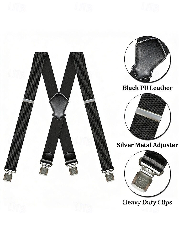 2026年 男性用調節可能なポリエステルサスペンダー - 伸縮性があり、マルチカラーのオプション、丈夫なクリップ、結婚式、パーティー、カジュアルな普段着に最適  コレクション – $11.99 –P3