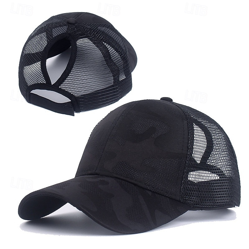 Baseball Cap Running Cap Sun Hat Women's Cap Running Cap Patchwork Camo / Camouflage Sun Protection Windproof Heat Dissipation for Tennis Baseball Running Summer Spring Black White Pink 2026 - $9.49 –P3