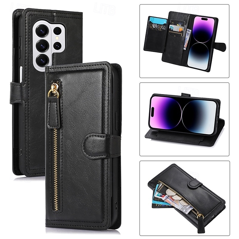 telefono Custodia Per Samsung Galaxy S26 S26 Plus S26 Ultra Custodia Portafoglio Cerniera Protezione Completa Cavalletto Retrò Pelle PU del 2026 a $20.99 –P31