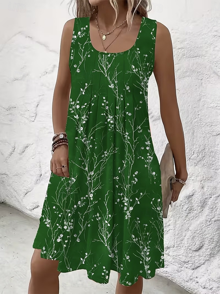 Women's Mini Dress Sundress A Line Dress Summer Dress Strapless Dress Vacation Casual Beach Going out Regular Fit Floral Graphic Sleeveless U Neck Blue Red Purple Green Summer Spring 2026 - $29.99 –P3