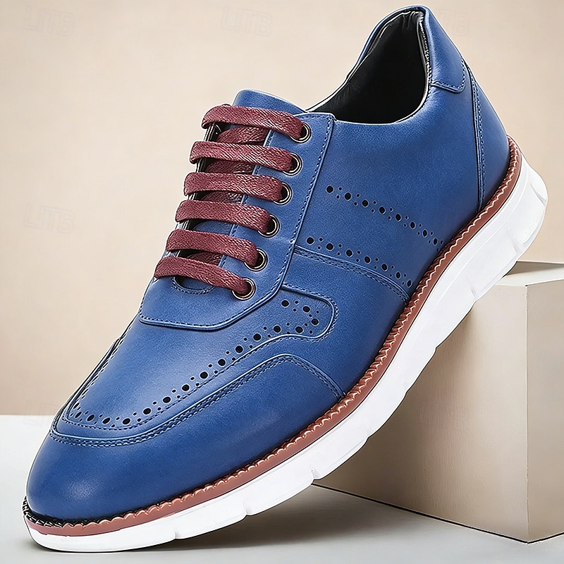 Ανδρικά γκρι δερμάτινα παπούτσια με κορδόνια – κλασικό φόρεμα σε casual στυλ, άνετα ρούχα γραφείου, επαγγελματικά και επίσημα ρούχα 2026 - $84.99 –P3