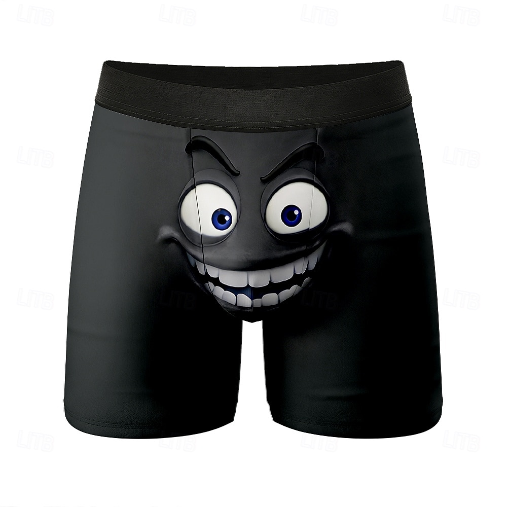 Homme Dessin animé Visage Souriant Expression du visage Boxers extensibles Caleçons de Bain Shorts de bain boxeur Drôle Occasionnel Maison Vacances à la Plage Ceinture Élastique Évacuation de de 2026 ? $16.99 –P5