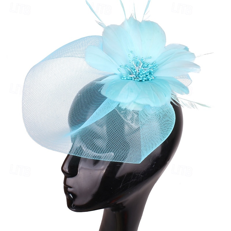 Fascinator Poliestere Matrimonio Compleanno Elegante Vintage Carino Con Piuma Tulle Copricapo Copricapo del 2026 a $17.49 –P7