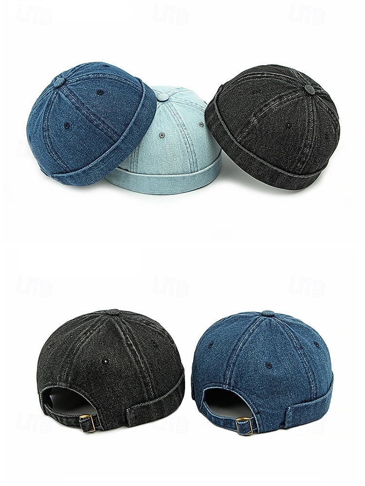 Vintage-Jeanskappe für Herren im Used-Look, mehrfarbig, verstellbare Passform, Retro-Stil, perfekt für Outdoor-Reisen, Freizeitkleidung, Sommer und andere Freizeitaktivitäten 2026 - $11.99 –P7