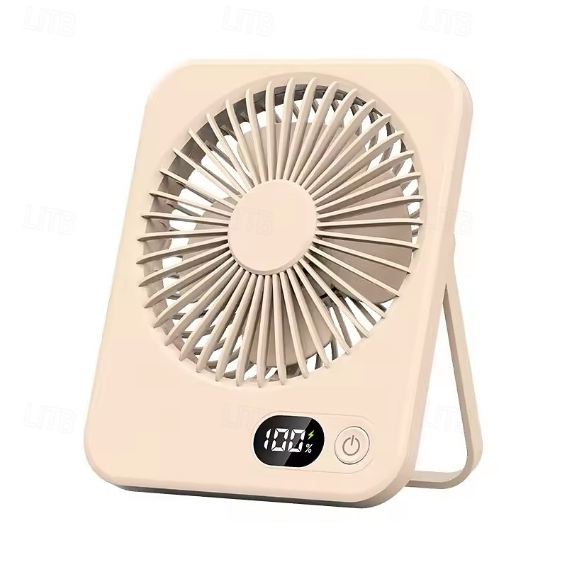 Portable Desk Fan with LED Battery Display, Rechargeable Table Fan, 180° Foldable Wall Hanging Personal Fan, Ultra-Thin Quiet USB Powered Fan for Office, Travel, Bedroom, Kitchen 2026 - $10.99 –P6