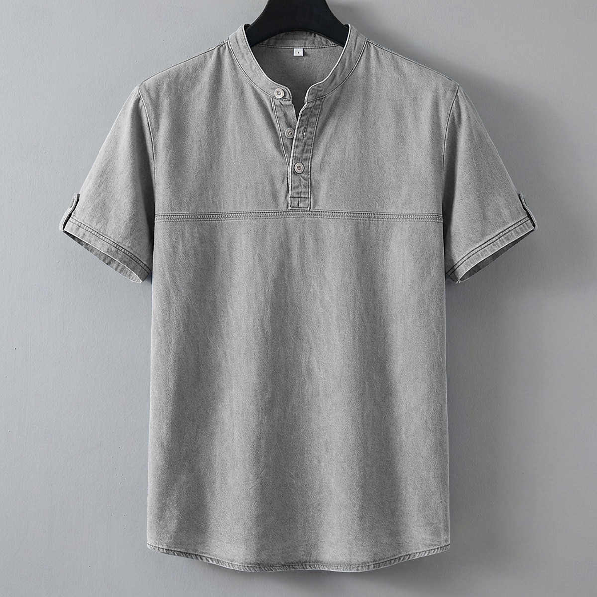 SoftFade™ Pánská Henley košile 100% bavlna košile s kyselinovým praním krátký rukáv jednobarevná retro vintage casual vintage styl ručně barvená bledá Henley casual léto jaro podzim fialová Henley 2026 - $31.99 –P10