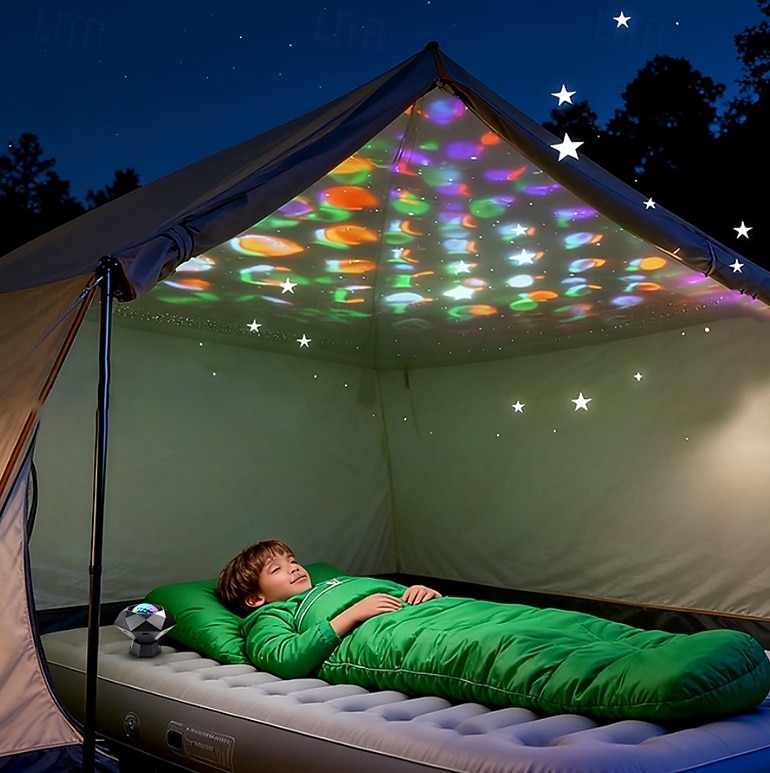 nuovo bestseller trendy lampada laser a cielo stellato per camera da letto, dormitorio, testiera del letto, proiettore romantico e sognante con effetto increspature d'acqua e proiezione di diamanti, luce USB decorativa per atmosfera, luce notturna a LED del 2026 a $28.99 –P6
