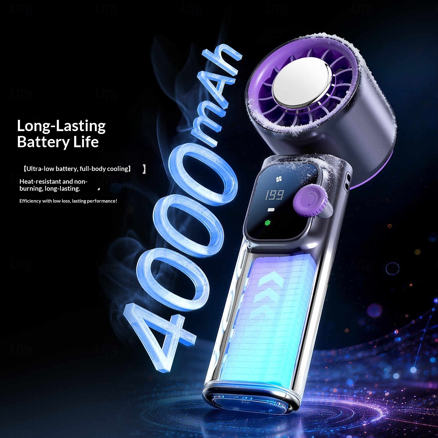 Handheld Fan with Cooling Plate, Portable Personal Fan, Digital Display 199 Speeds Adjustable, Foldable Mini Fan with Lanyard, High Speed Turbo Fan for Women Men Travel, Outdoor, Office 2026 - $29.99 –P9