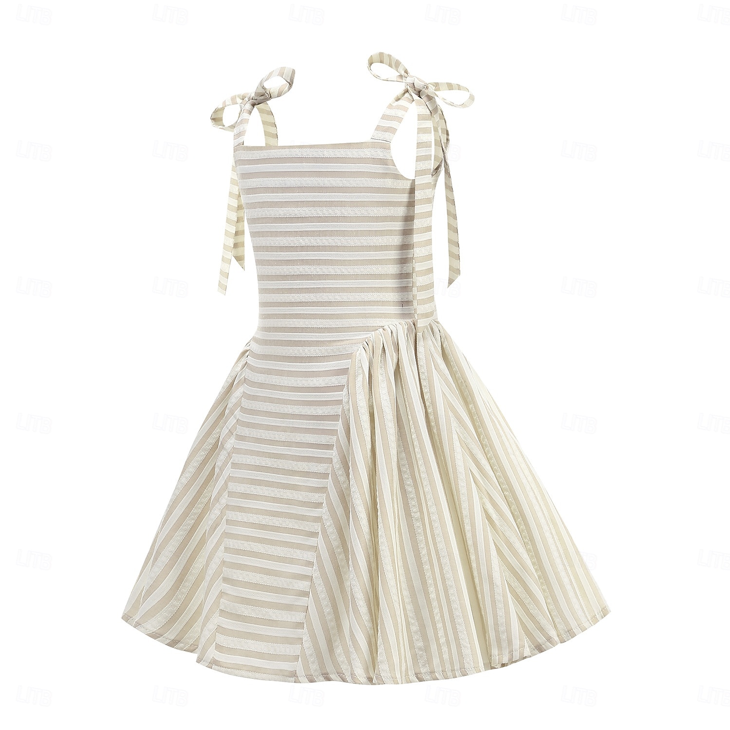 Femtiotal Retro / vintage Knälång Klänningar Rockabilly Flare Klänning Ärmlös Randig Maskeradkläder Flickor Halloween Karnival Maskerad Bal Kvällsfest Förlovningsfest Barn Klänning Hemkomstklänningar 2026 - $38.99 –P10