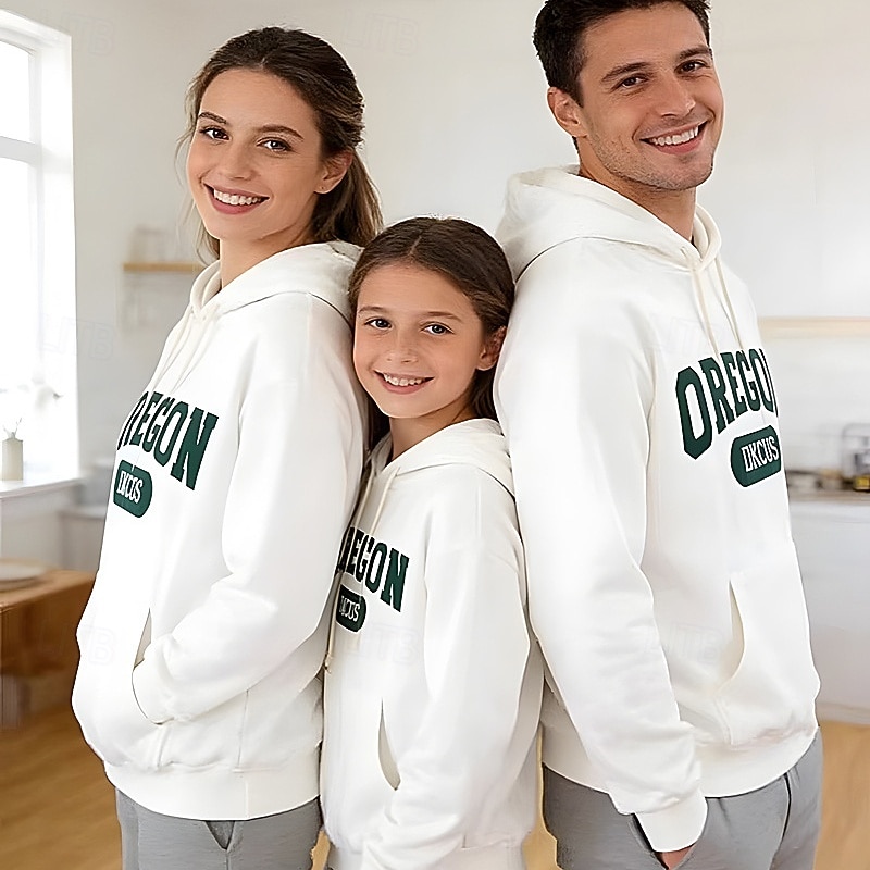 Family Tops Letter Casual Print Red Light Purple Beige Long Sleeve Active Matching Outfits 2026 - $45.99 –P12