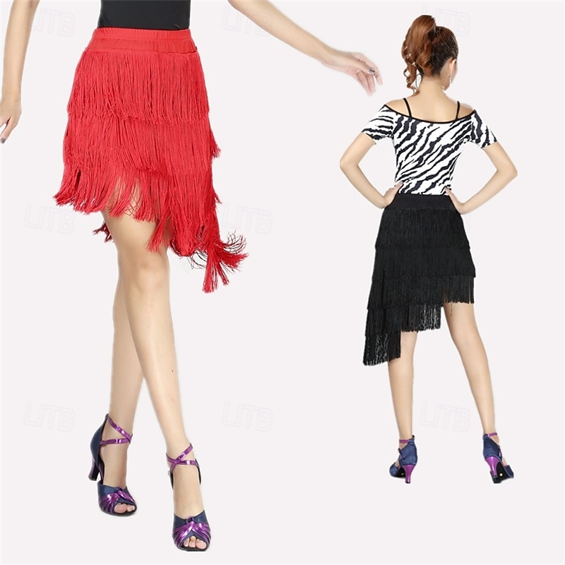 Královsky modrá asymetrická třásňová salsa sukně 2026 - $43.99 –P2