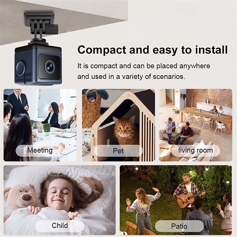 Έξυπνος ασύρματος συναγερμός με κάμερα ασφαλείας με ανίχνευση κίνησης, μίνι κάμερα με αφαιρούμενη βάση 2026 - $46.99 –P7