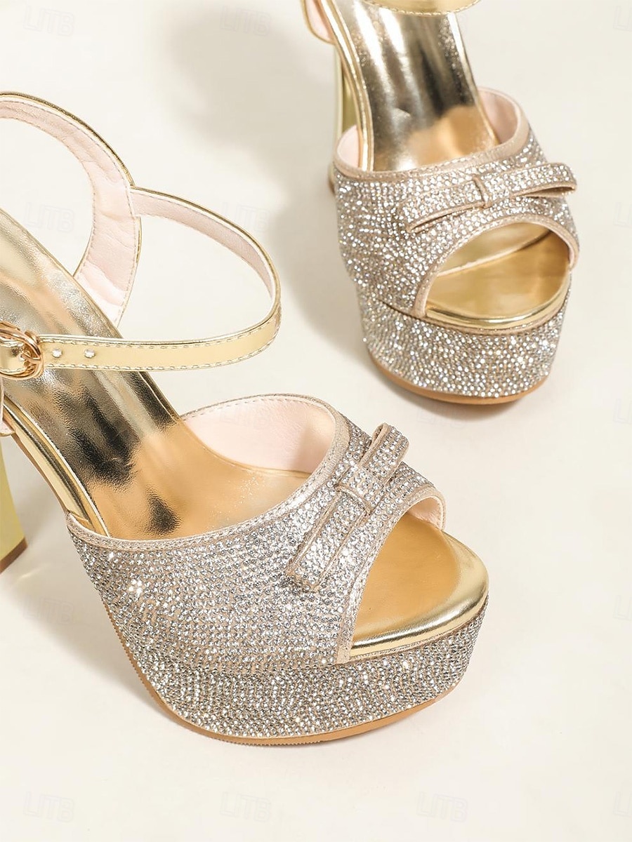 Women's Silver Glitter Bow Platform Stiletto Heels - Glamorous Bridal Shoes for Urban Wedding Brides 2026 - $46.99 –P4