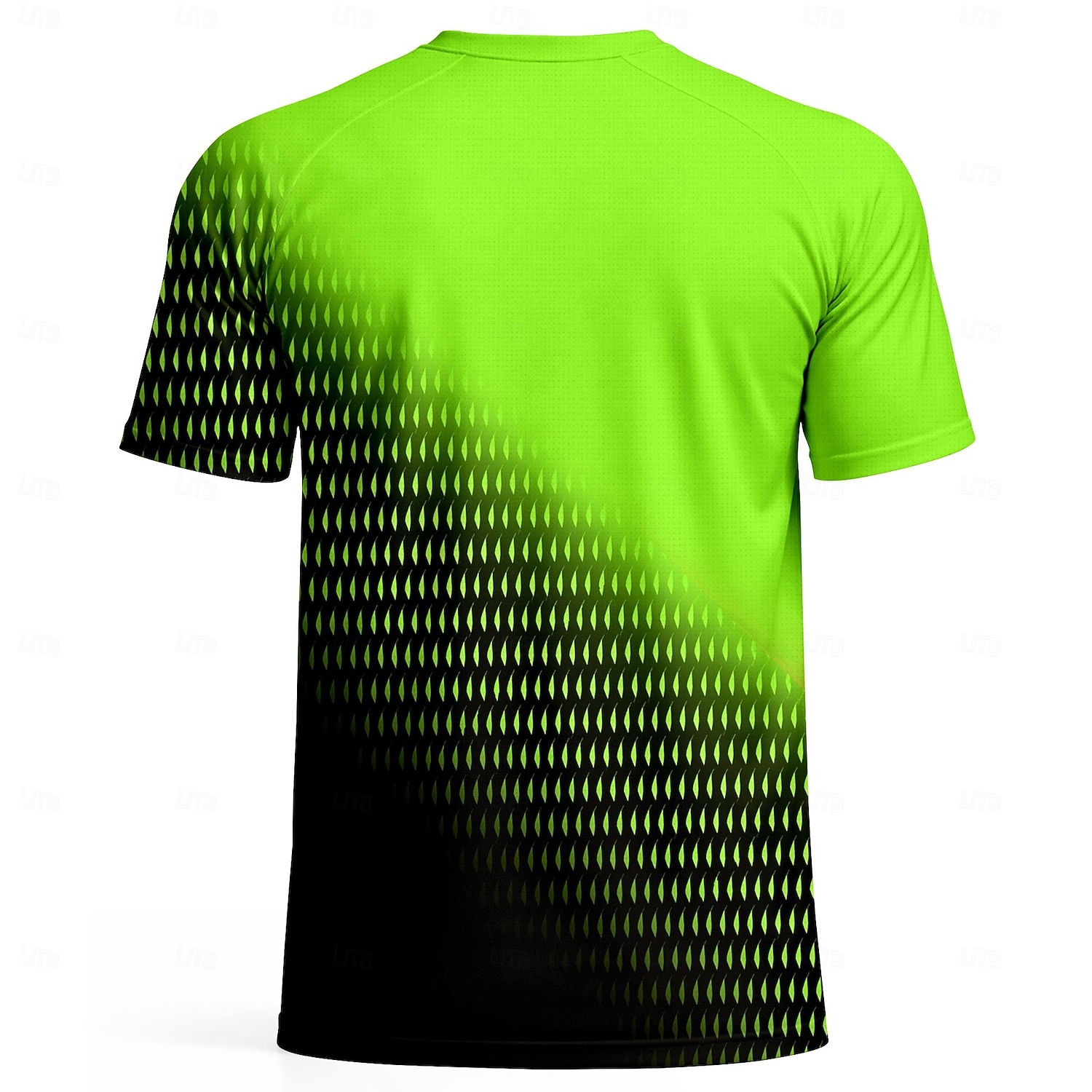 2026年 男性用 サッカーユニフォーム 幾何学模様 勾配 文字＆番号 ランニングトップ アスレチックTシャツ 夏 半袖 UPF 50 速乾性 吸汗性 高通気性 トーナメント サッカー ジム ランニング しつけ用品 スポーツ グリーンとブラック スポーツウェア アクティブウェア  コレクション – $18.99 –P4