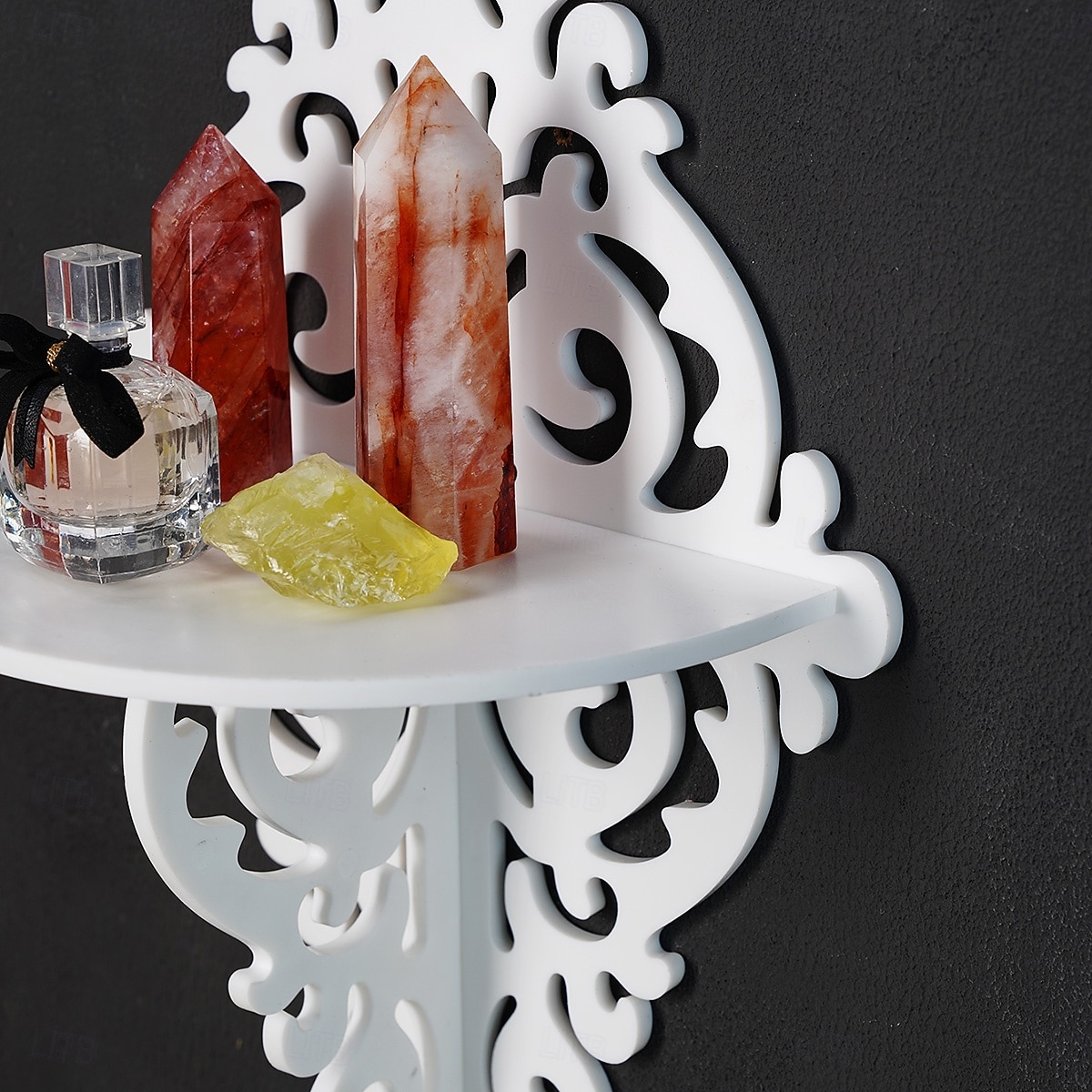 Creative Simple White Pattern Decorative Shelf, DIY Assembly Floating Shelf, Ideal for Home Wall Decoration, Living Room Display Stand, Crystal Stone Display Shelf 2026 - $15.99 –P9