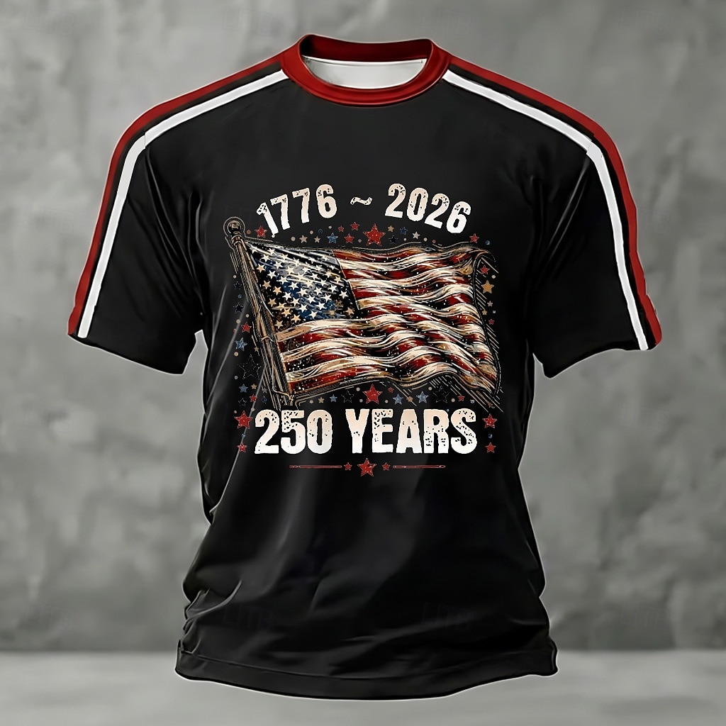 4 de julio de 2026 250º Día de los Caídos Camiseta Gráfica Patriótica para Hombre 2026 - $21.99 –P1