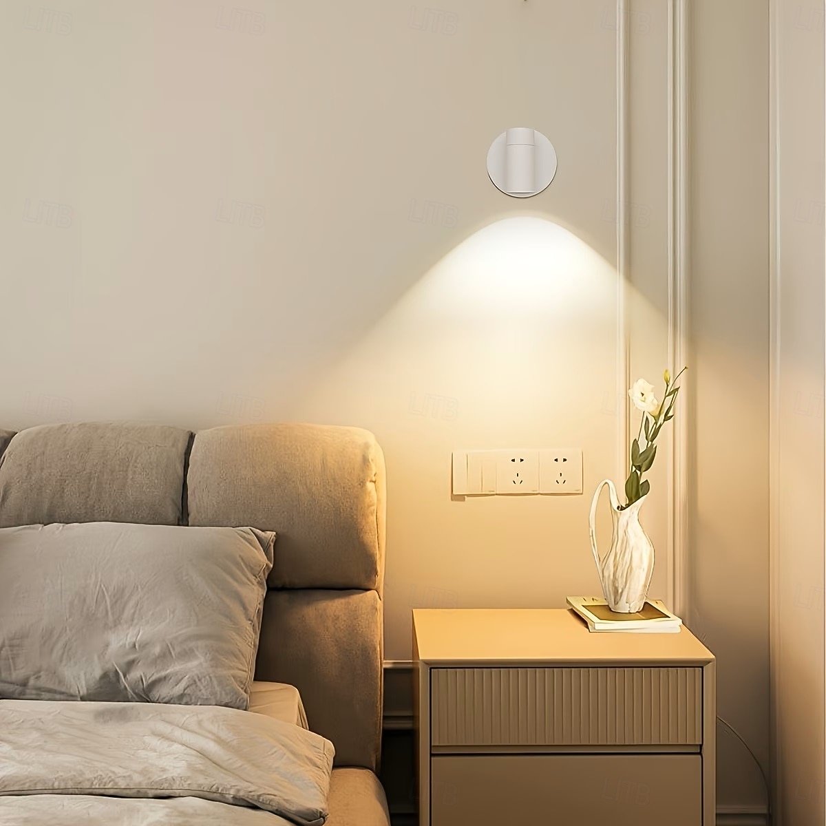 Trådløs LED-spotlight med berøringssensor, LED-vegglampe med USB-ladbar funksjon for belysning på soverommet i korridoren og galleriet. 2026 - $16.49 –P6