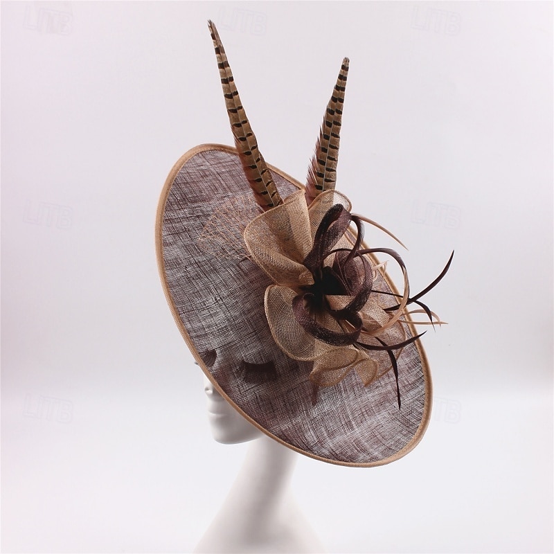 Palarioare Sinamay Nuntă Zi de Naștere Epocă Drăguţ Retro Cu Pene Diadema Articole Pentru Cap 2026 - $65.99 –P5