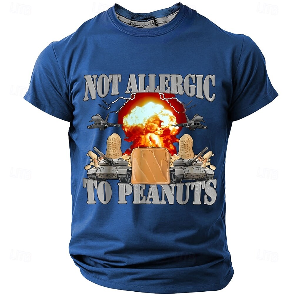 Camiseta divertida y divertida de estilo urbano con diseño de tanque explosivo no alérgico al maní para hombre, de corte regular, para uso diario, tallas S, M, L, XL, XXL y XXXL. 2026 - $21.99 –P5