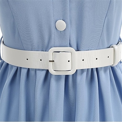 1950s Retro Vintage Knee Length Dress Swing Dress Flare Dress Normal Sleeveless High Waist Solid Color Fit & Flare Swing Turndown Fancy Dress Women's Event / Party Daily Wear Adults' Dress Belt 2026 - $50.99 –P4