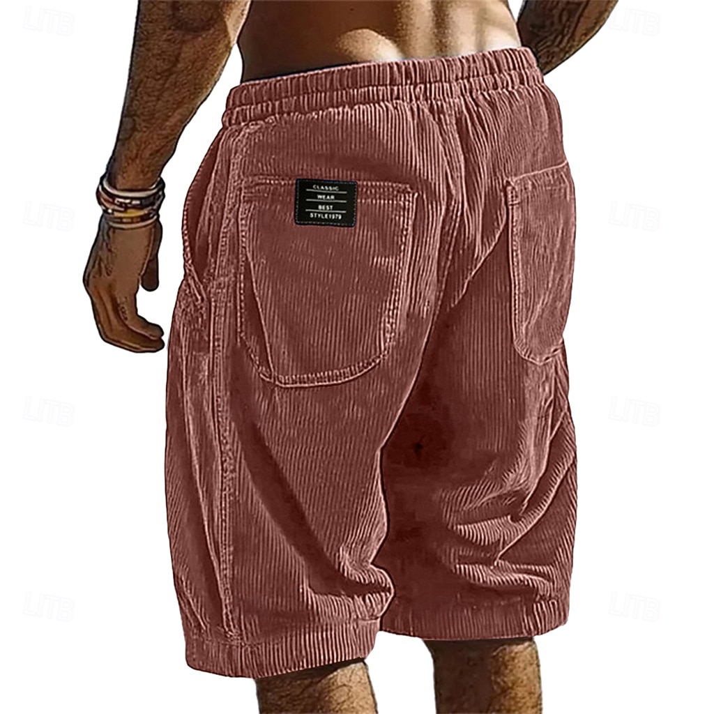 Homme Shorts Short décontracté Short en velours côtelé Avec Poches Taille Élastique Uni Respirant Longueur Genou Extérieur Vacances Tenue quotidienne Vacances Mode Noir Blanche Micro-Élastique de 2026 ? $21.99 –P2