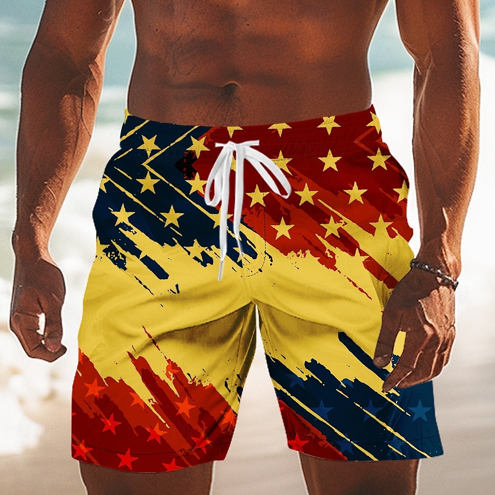 Herren 250. Jahrestag des Unabhängigkeitstages der USA am 4. Juli US Flagge Badehosen Badeanzüge Badeshorts Boardshorts Mittlere Taille Patriotisch Ferien Seitentaschen Netzfutter Elastischer 2026 - $20.99 –P5