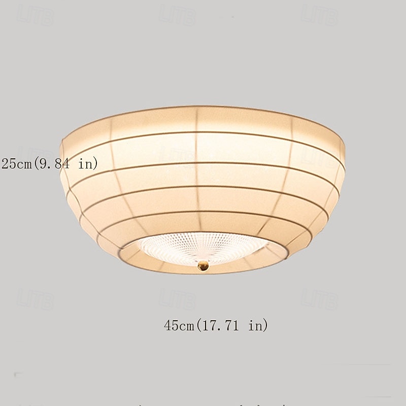 Traditional Japanese Round Hardware Fabric Crystal LED Flush Mount Ceiling Light For Bedroom 2026 - $397.49 –P5