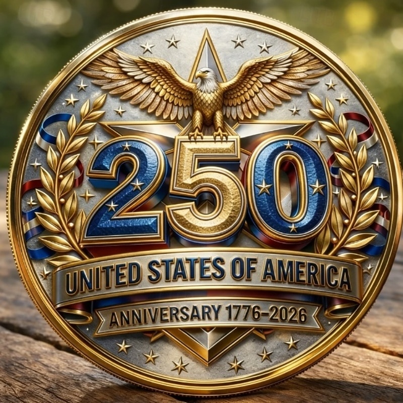 U.S 250th Anniversary Commemorative Coin 1776-2026, Collectible American Freedom Souvenir, Patriotic Eagle & Star Design, Centennial Keepsake Gift 2026 - $19.99 –P2
