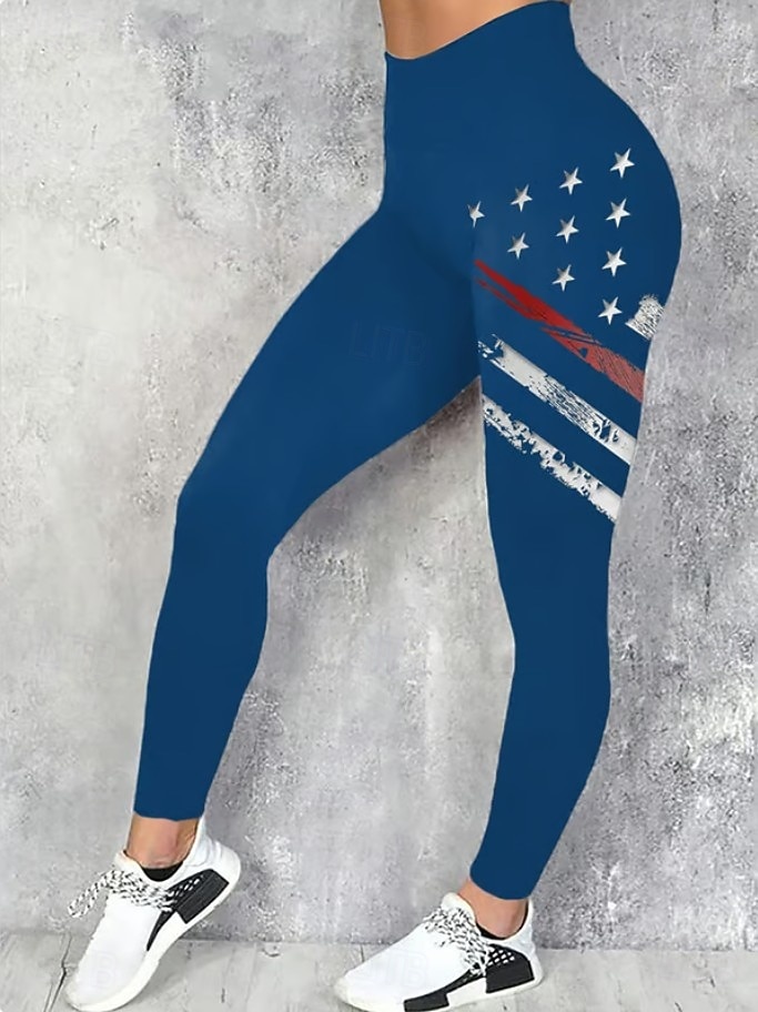 Per donna Pantaloni Leggings Vacanza Streetwear Essenziale Lunghezza intera Vita AltaPantsGiorno dell'indipendenza americana Grafico Bandiera Americana Elastico in vita Stampato Traspirabilit del 2026 a $21.99 –P2