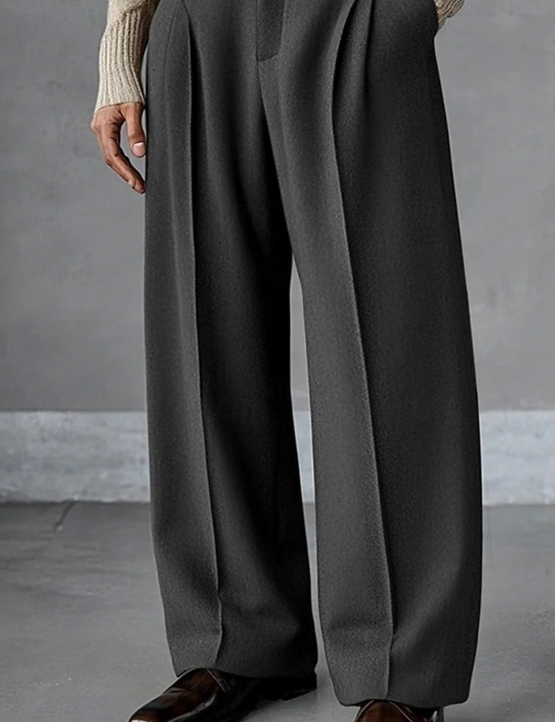 Per uomo Pantaloni Pantaloni Eleganti Tasca Bottoni Semplice Comodità Traspirante Lunghezza intera All'aperto Abbigliamento casual alla moda Vacanza Moda Marrone Grigio scuro Inelastico del 2026 a $36.99 –P2