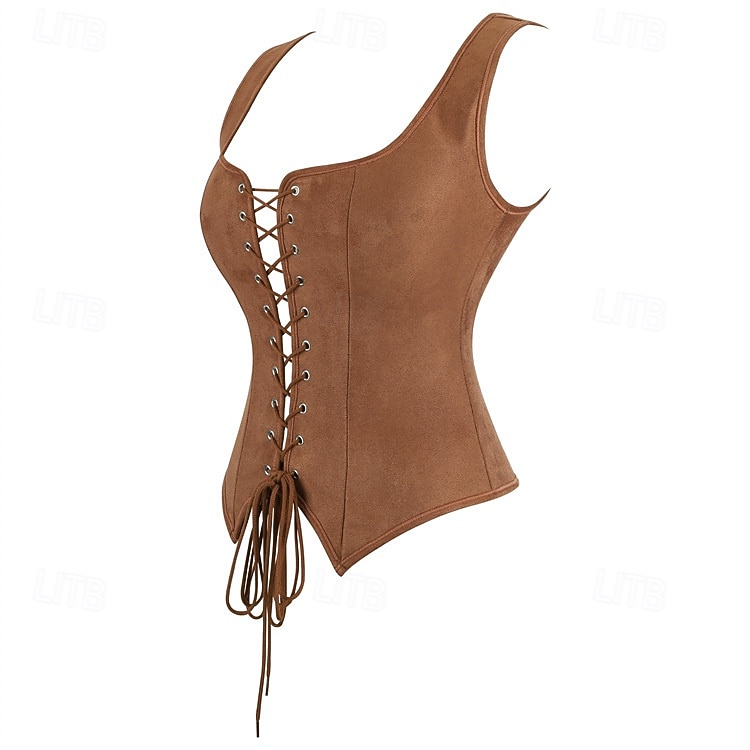 Middeleeuws Renaissance Cottagecore Korset Lijfje Piraat Viking Boers Veters Kostuum Dames Keltisch Fantasie Halloween Carnaval Prestatie LARP Ren Faire Volwassenen Korset 2026 - $26.99 –P5