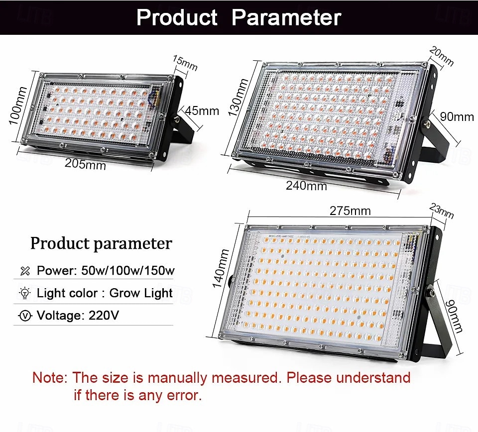 Полноспектральный светодиодный фитолампа для растений, лампа для рассады суккулентов, овощей, теплица. &Садовое дополнительное освещение для растений, 50/100/200/500 Вт, вилка 2026 - $19.49 –P2