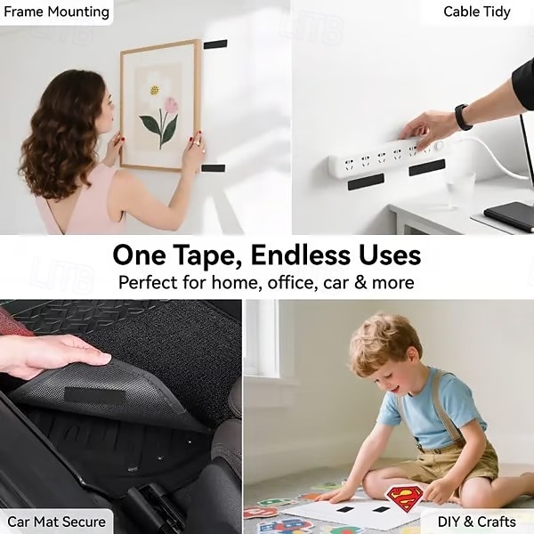 50 יחידות סרט וו ולולאה עמיד לשימוש חוזר עם גב דבק חזק - ללא צורך בקידוח, הסרה ללא נזק - אידיאלי לתליית תמונות, שלטים, מודעות - מתאים לשימוש בבית, במשרד ובסדנה 2026 - $16.99 –P6