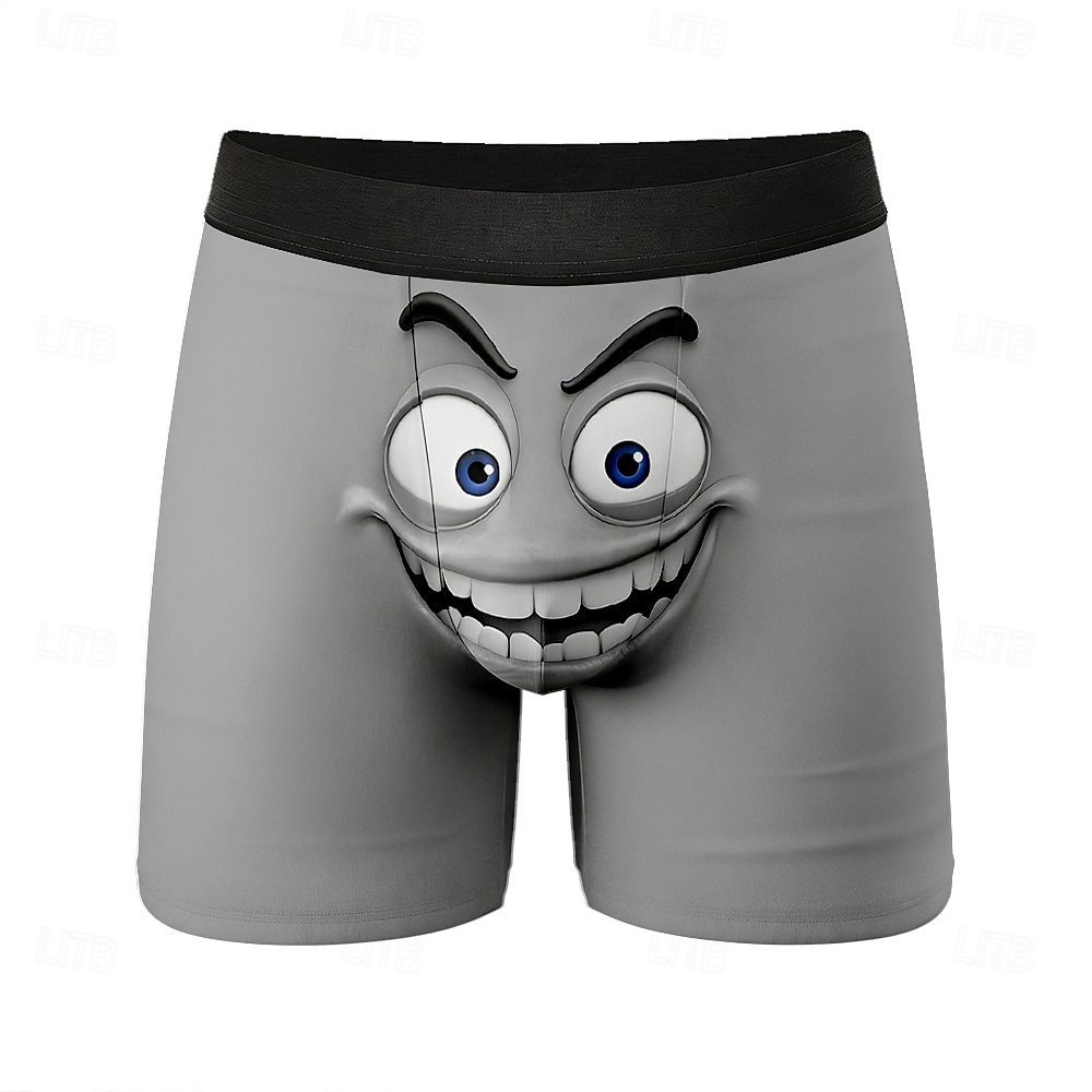 Homme Dessin animé Visage Souriant Expression du visage Boxers extensibles Caleçons de Bain Shorts de bain boxeur Drôle Occasionnel Maison Vacances à la Plage Ceinture Élastique Évacuation de de 2026 ? $16.99 –P4