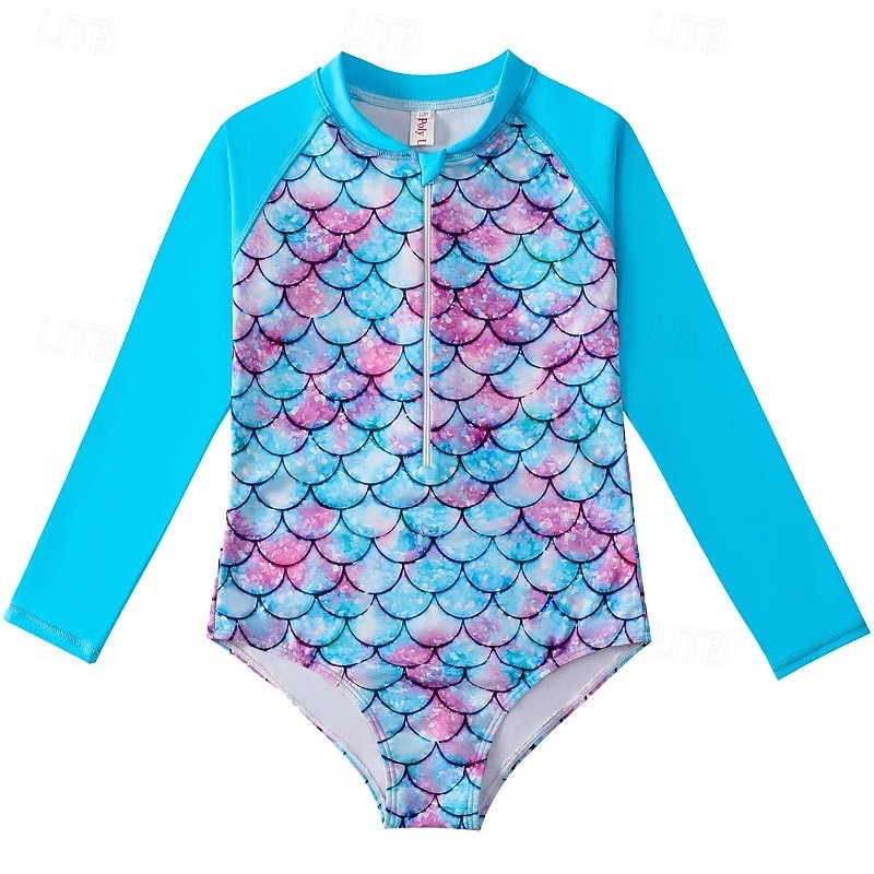 Maillot de bain Enfants Fille Extérieur Graphique Vacances Fermeture éclair Maillots de bain 4 ans et + Été Bleu Rose Claire Rose Claire de 2026 ? $21.99 –P4