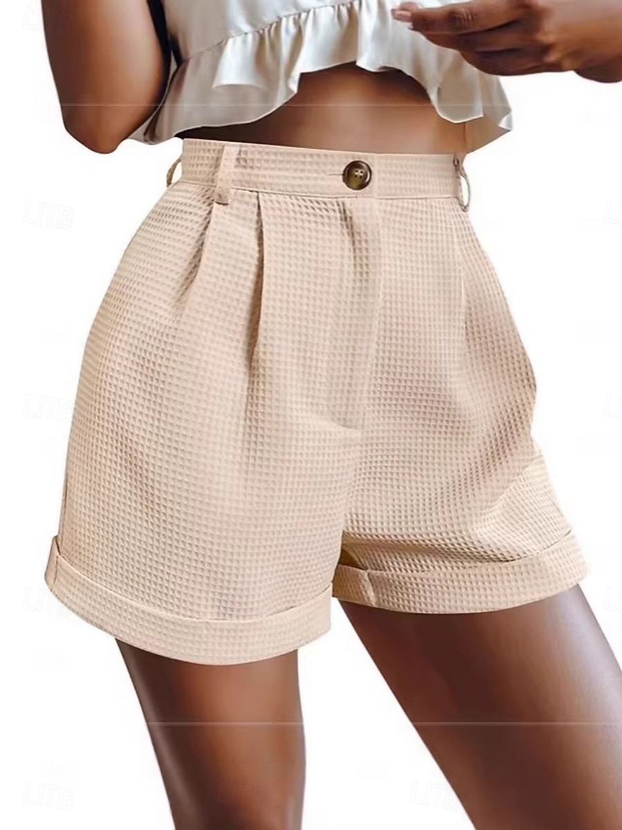 Damskie Bermudy Gofrowana Spodnie dresowe Typu Chino Urlop Moda Moda miejska Krótki Wysoka talia Równina Wygodne Miękka Wygodny Nieelastyczny Codzienny Na zewnątrz Ulica Czarny Khaki Zieleń wojskowa 2026 - $21.99 –P3