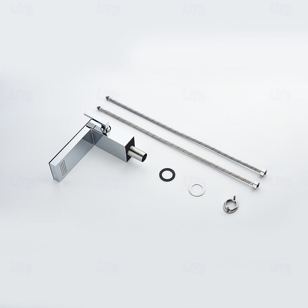 Robinet de salle de bain cascade, robinet de lavabo à haut débit, mitigeur de lavabo en laiton à montage sur plage, robinet de lavabo monotrou à poignée unique, robinet de meuble-lavabo de 2026 ? QAR 1063.79 –P2