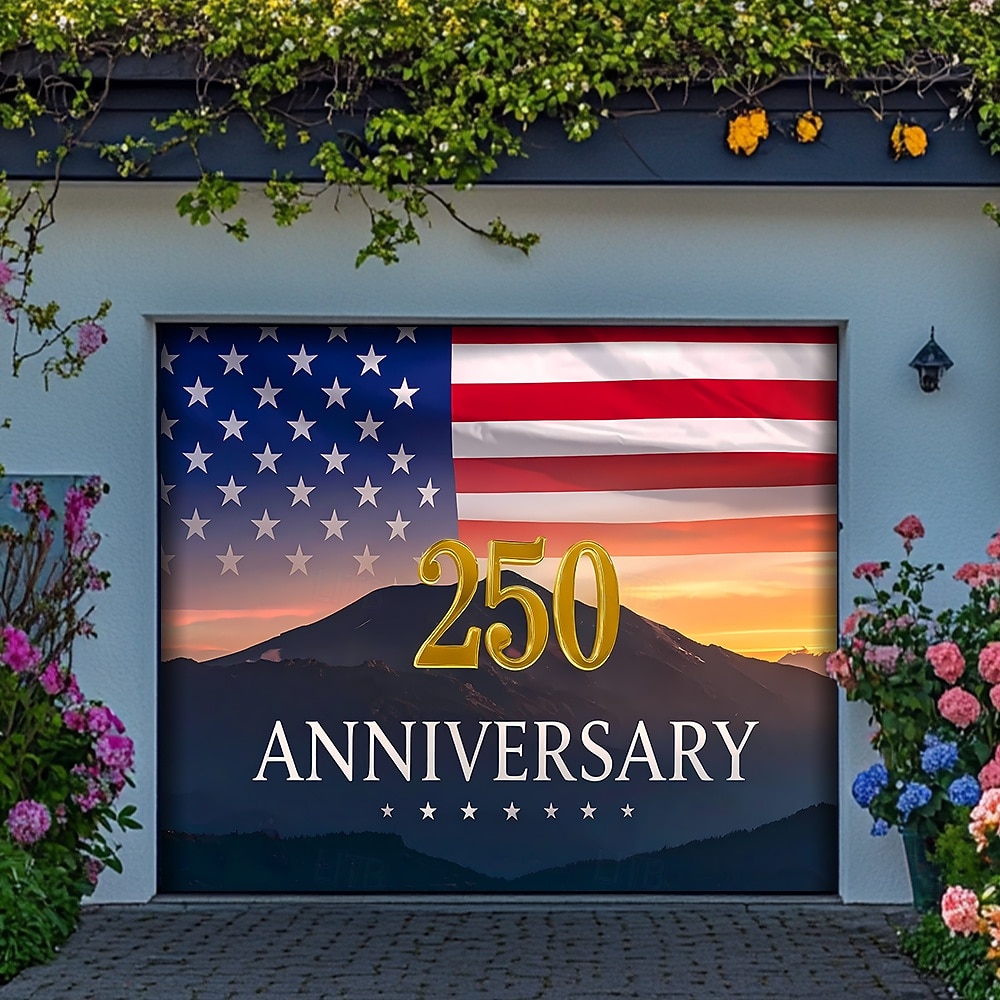 4 juli 2026 250-årsminne Tapestry Banners Garage Door Cover Örn Amerikansk flagga 3D-utskrift Modern patriotisk festskjutning Bakgrundsgåva Heminredning 2026 - $35.99 –P2