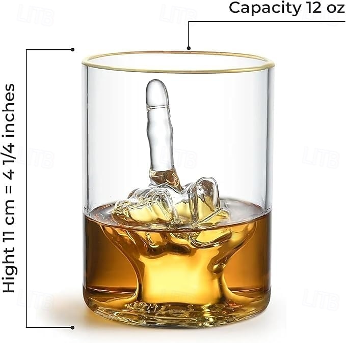 Vaso de whisky divertido – vaso premium con mensaje divertido para whisky y licores – vidrio sin BPA con lujoso borde dorado – accesorios de bar para el hogar, ideal para la cueva del hombre, regalo 2026 - $25.99 –P3