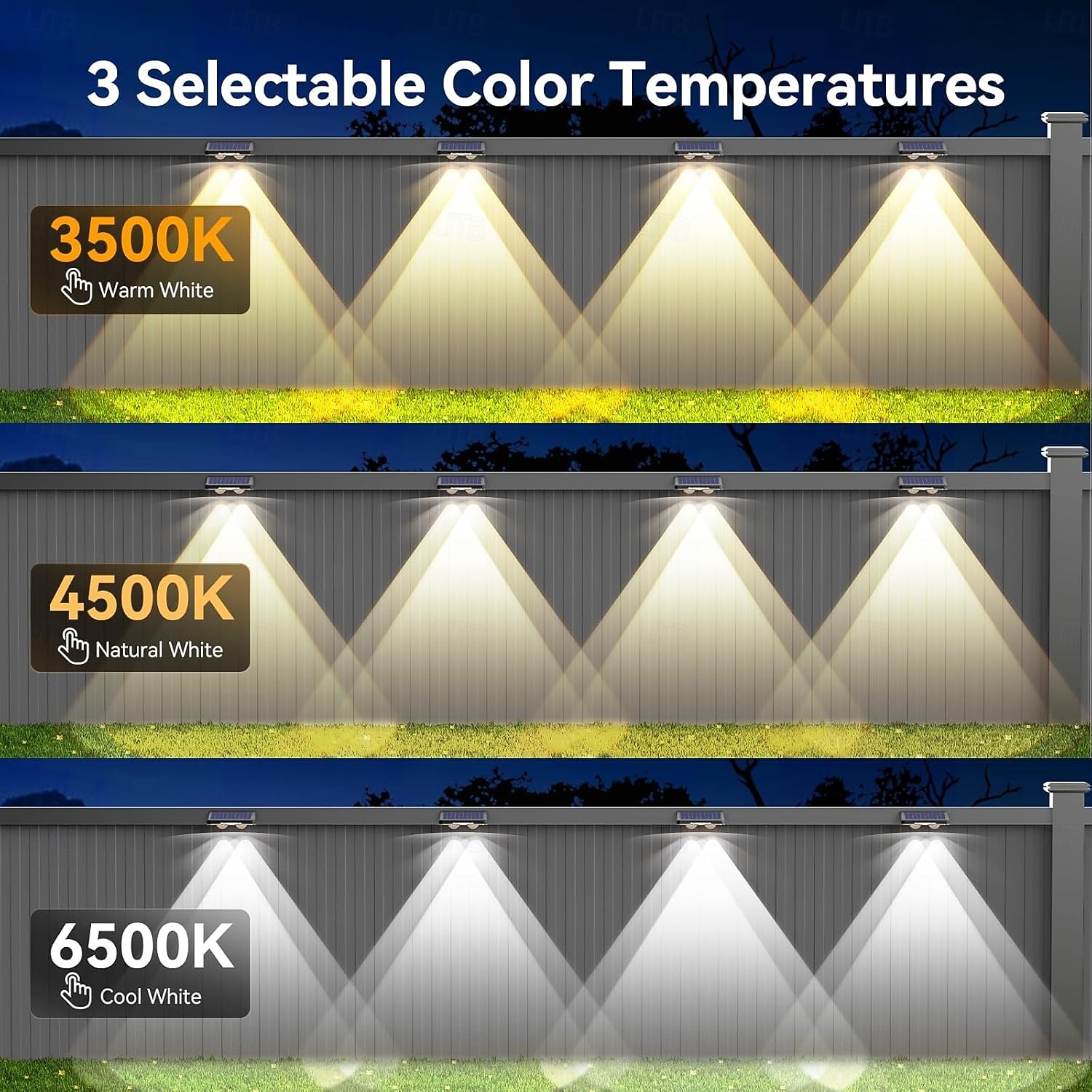 4/8 stuks solar buitenwandlampen voor binnenplaats, LED tuinlamp, waterdichte trapverlichting, RGB kleurrijke sfeerverlichting, solar wandverlichting 2026 - $53.99 –P7
