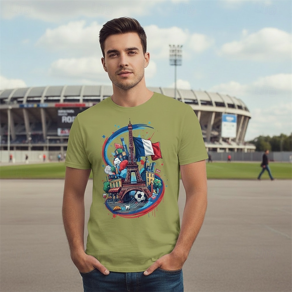 World Soccer Sportswear Graphic Tee Football French Soccer Fan Patriotic T-shirt Sleeve for Men's Adults' 3D Print  for Party Sports Outdoor 2026 - $18.99 –P1